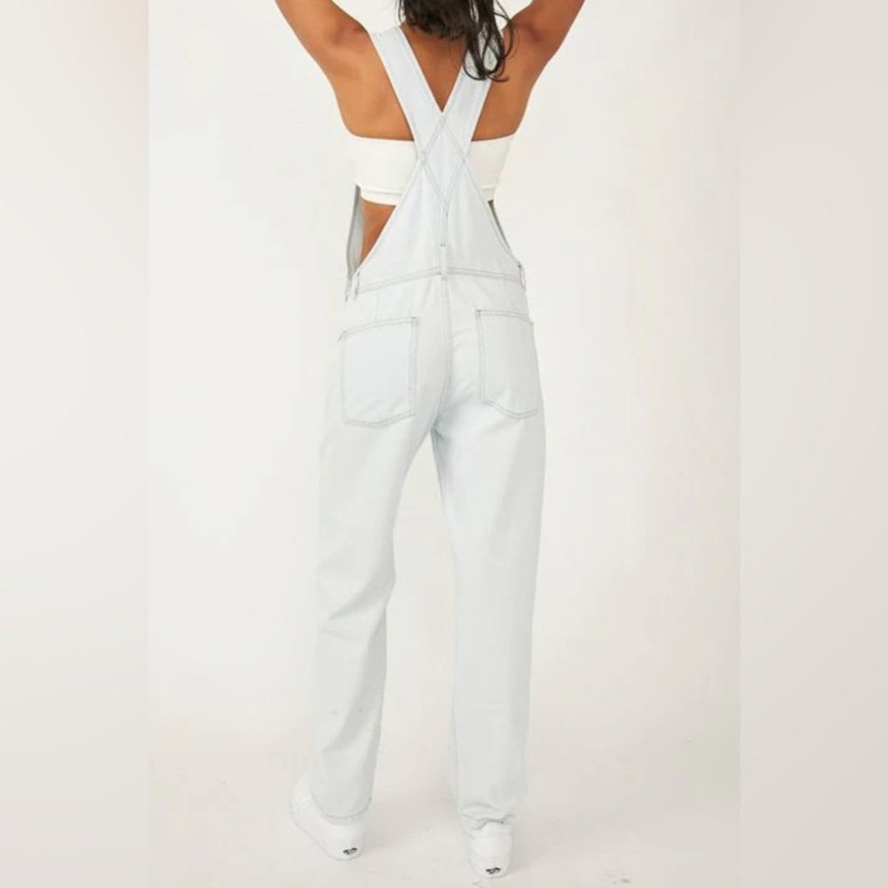 Free People We The Free Cotton Denim Overalls in Beach Bloom - Small - Picture 2 of 16